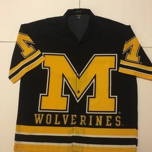 Michigan Wolverine short sleeve button down